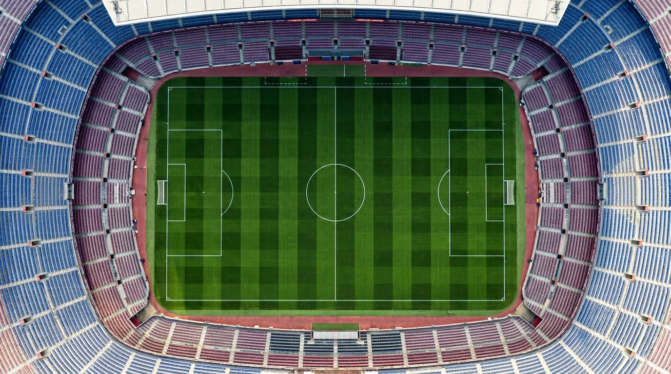 Vue aerienne d'un terrain de football — illustration pour la page contact